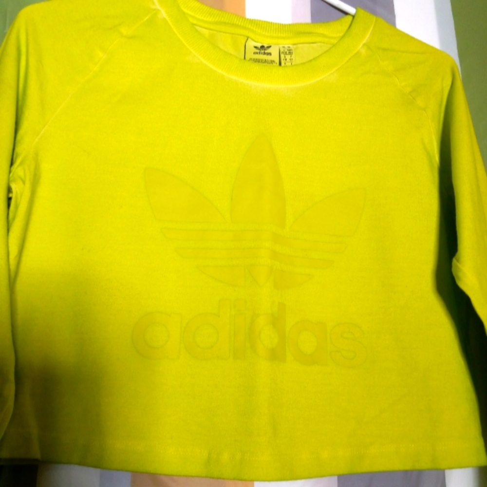 ADIDAS women's long-sleeved short t-shirt size M - Picture 4 of 6